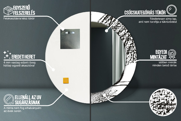 Round wall mirror decor Graffiti pattern