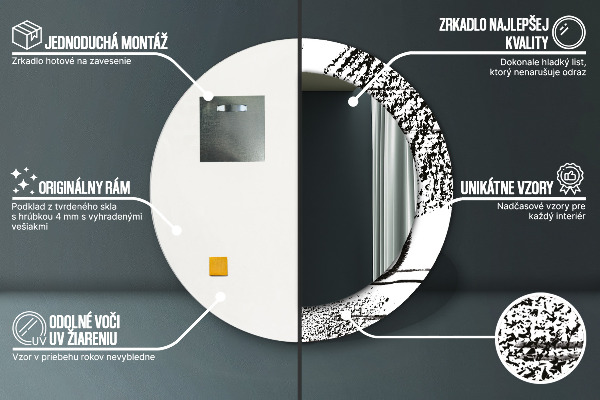 Round wall mirror decor Graffiti pattern