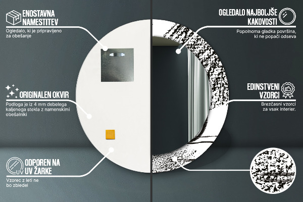 Round wall mirror decor Graffiti pattern