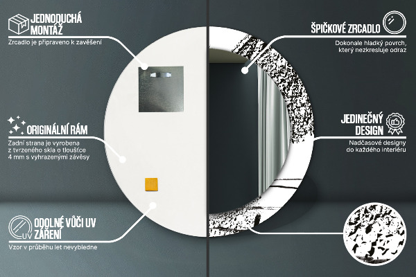 Round wall mirror decor Graffiti pattern