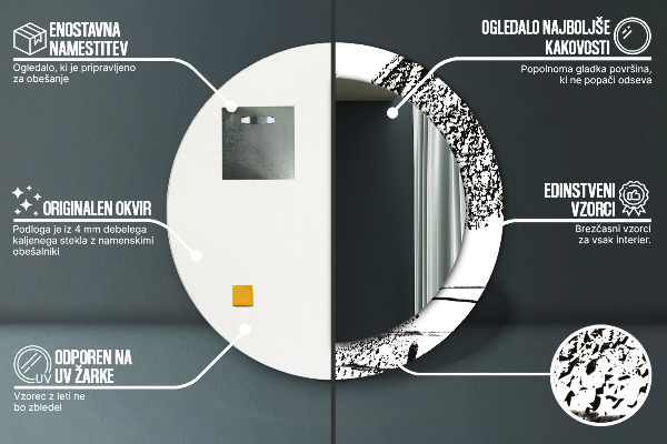 Round wall mirror decor Graffiti pattern