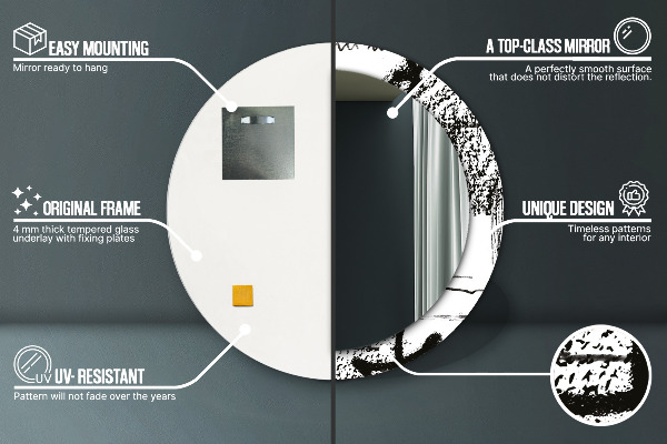 Round wall mirror decor Graffiti pattern