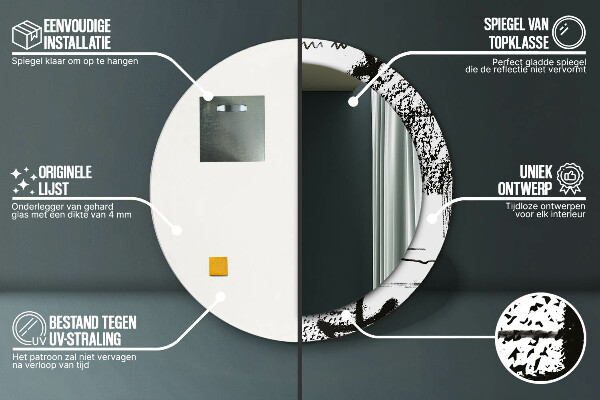 Round wall mirror decor Graffiti pattern