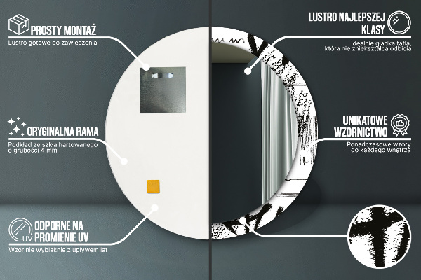 Round wall mirror decor Graffiti pattern