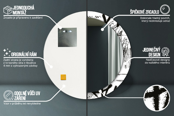 Round wall mirror decor Graffiti pattern