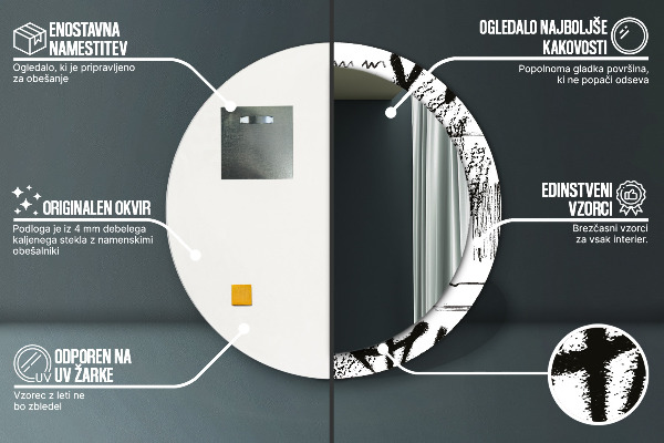 Round wall mirror decor Graffiti pattern