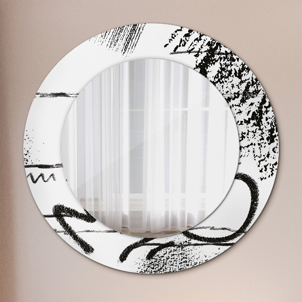 Round wall mirror decor Graffiti pattern