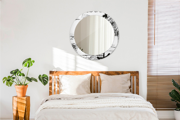 Round wall mirror decor Graffiti pattern
