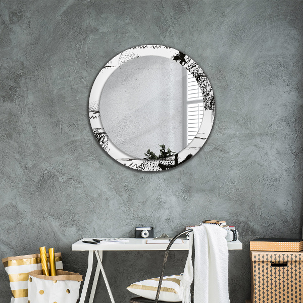 Round wall mirror decor Graffiti pattern