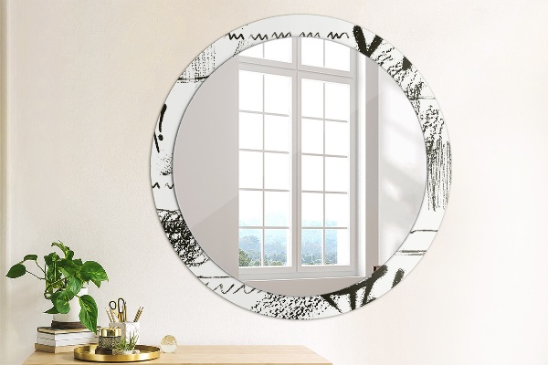 Round wall mirror decor Graffiti pattern