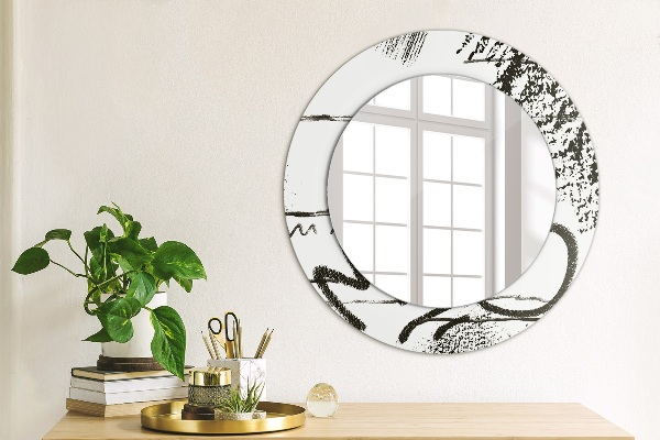 Round wall mirror decor Graffiti pattern