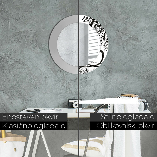 Round wall mirror decor Graffiti pattern
