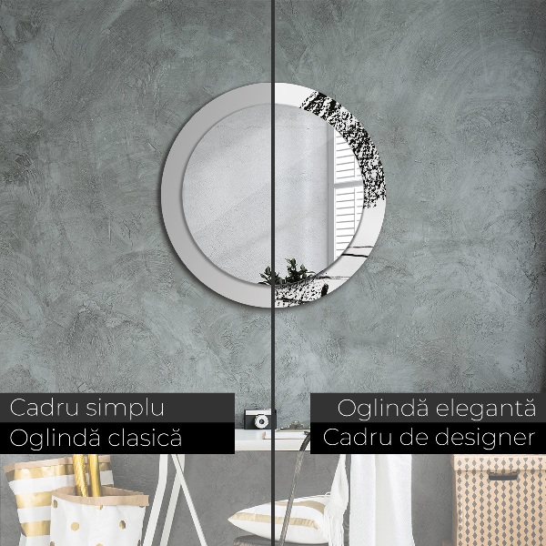 Round wall mirror decor Graffiti pattern