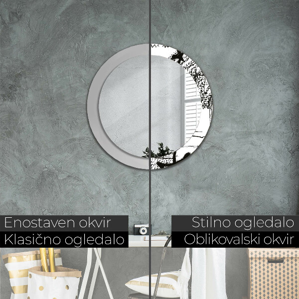 Round wall mirror decor Graffiti pattern
