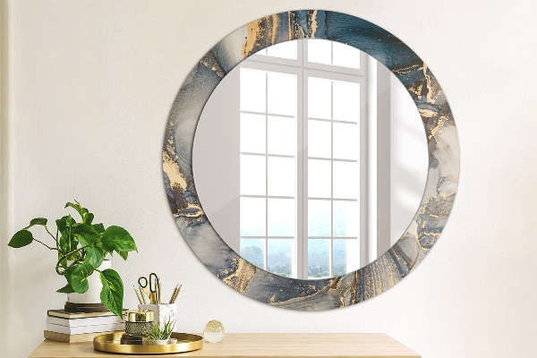 Round wall mirror decor Abstract fluid