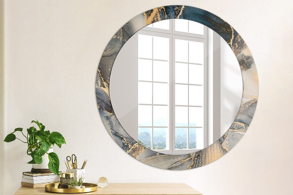 Round wall mirror decor Abstract fluid