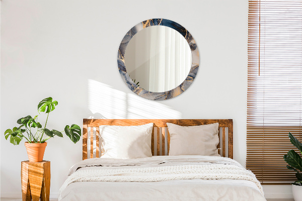 Round wall mirror decor Abstract fluid