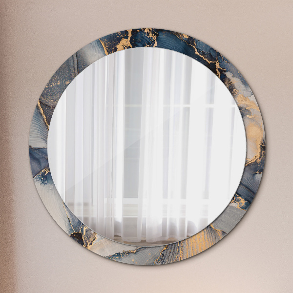 Round wall mirror decor Abstract fluid