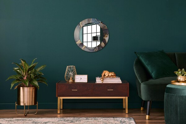 Round wall mirror decor Abstract fluid