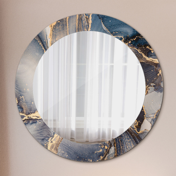 Round wall mirror decor Abstract fluid