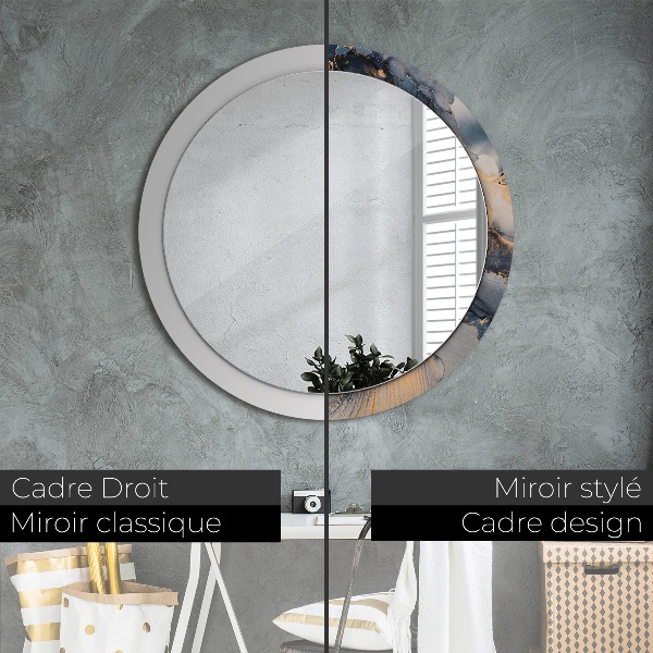 Round wall mirror decor Abstract fluid