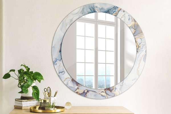 Round wall mirror decor Abstract liquid art