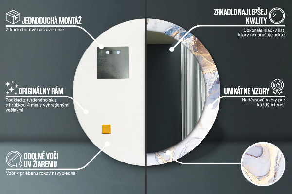 Round wall mirror decor Abstract liquid art