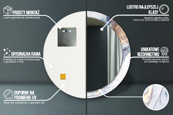 Round wall mirror decor Abstract liquid art