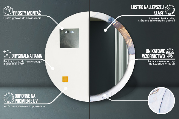 Round wall mirror decor Abstract liquid art