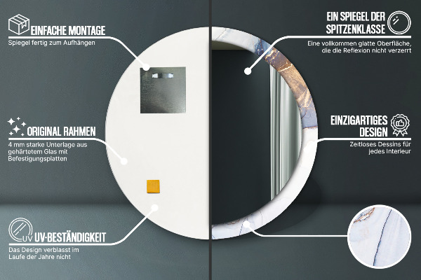 Round wall mirror decor Abstract liquid art