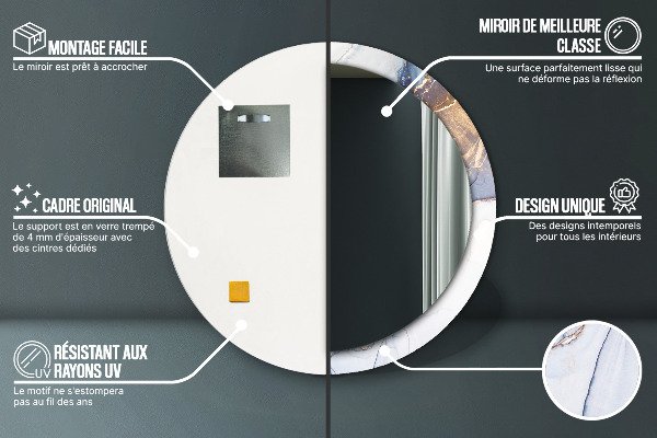 Round wall mirror decor Abstract liquid art