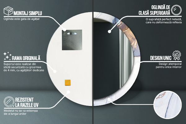 Round wall mirror decor Abstract liquid art