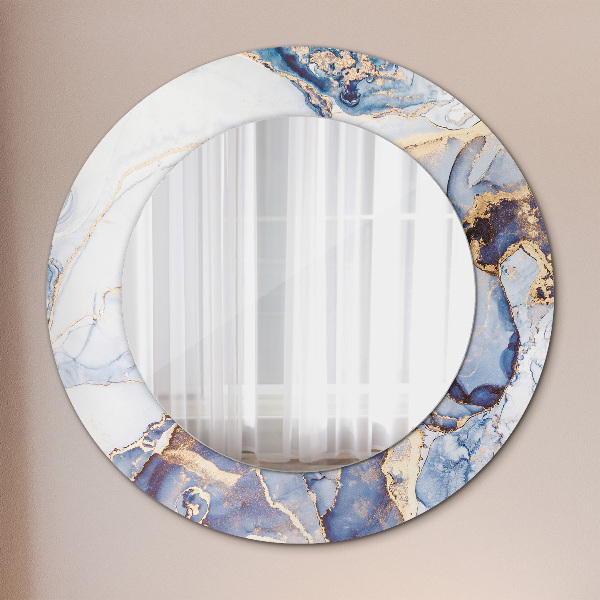 Round wall mirror decor Abstract liquid art