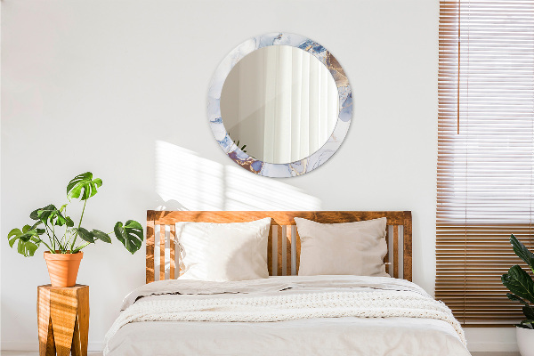 Round wall mirror decor Abstract liquid art