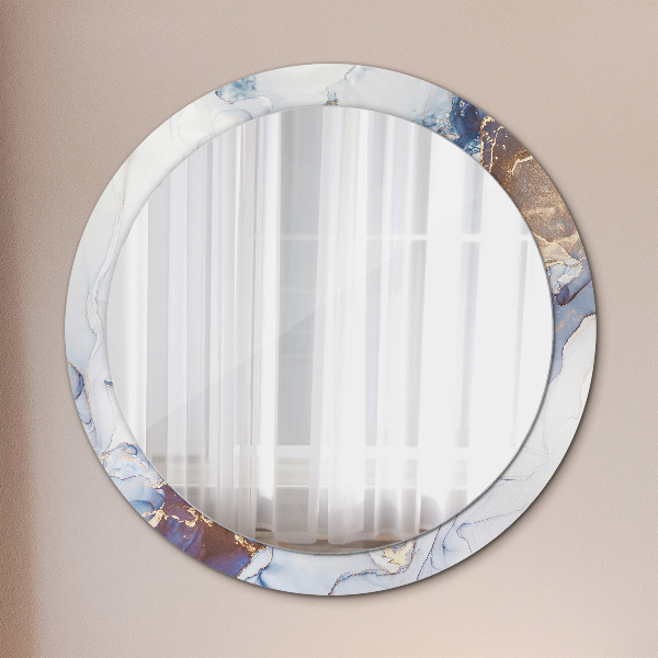 Round wall mirror decor Abstract liquid art