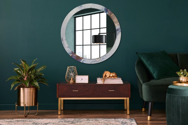 Round wall mirror decor Abstract liquid art