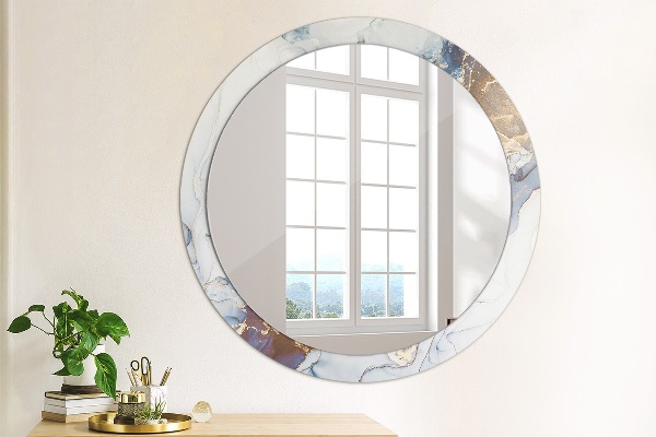 Round wall mirror decor Abstract liquid art