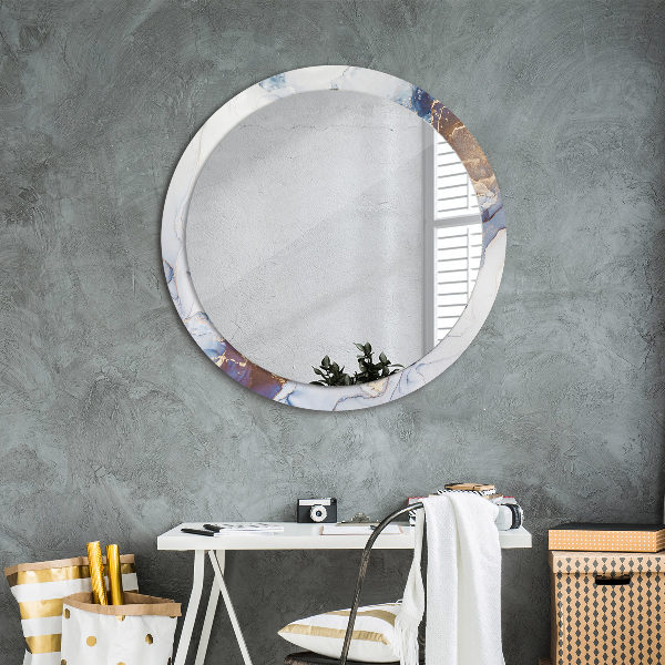 Round wall mirror decor Abstract liquid art