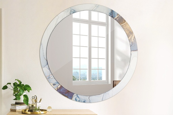 Round wall mirror decor Abstract liquid art