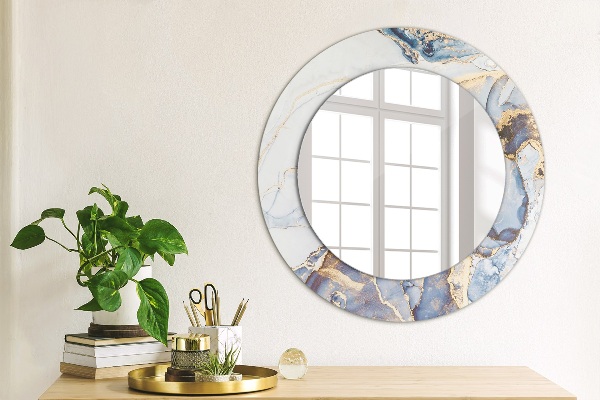 Round wall mirror decor Abstract liquid art