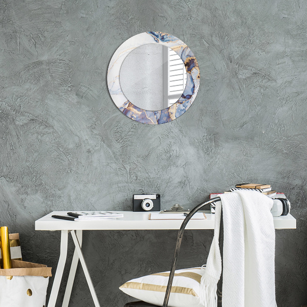 Round wall mirror decor Abstract liquid art