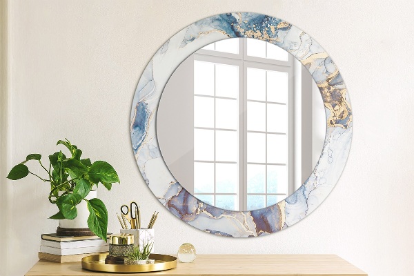 Round wall mirror decor Abstract liquid art