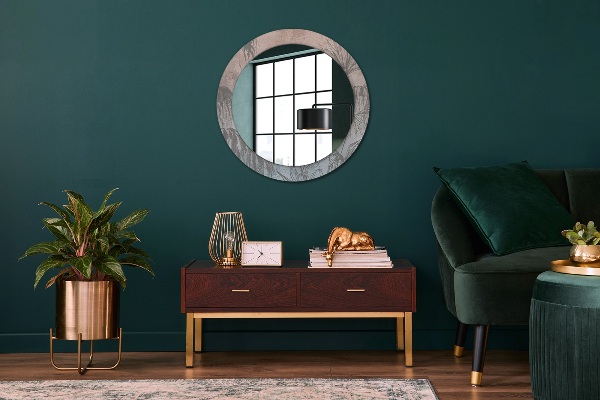 Round wall mirror decor Tropical flowers
