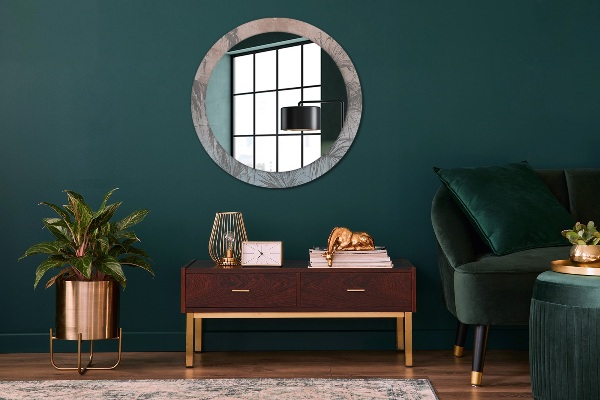 Round wall mirror decor Tropical flowers
