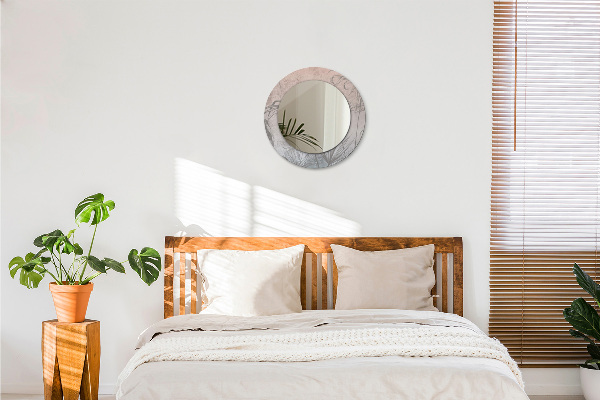 Round wall mirror decor Tropical flowers
