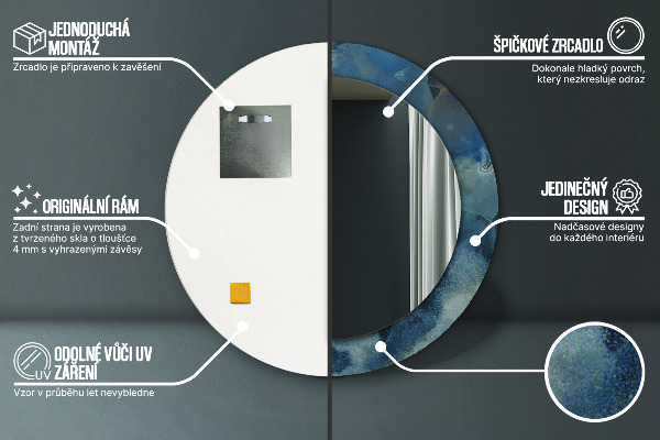 Round wall mirror decor Marble onyx