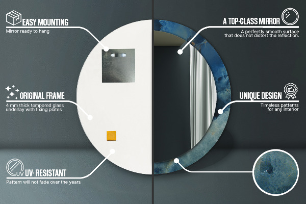 Round wall mirror decor Marble onyx