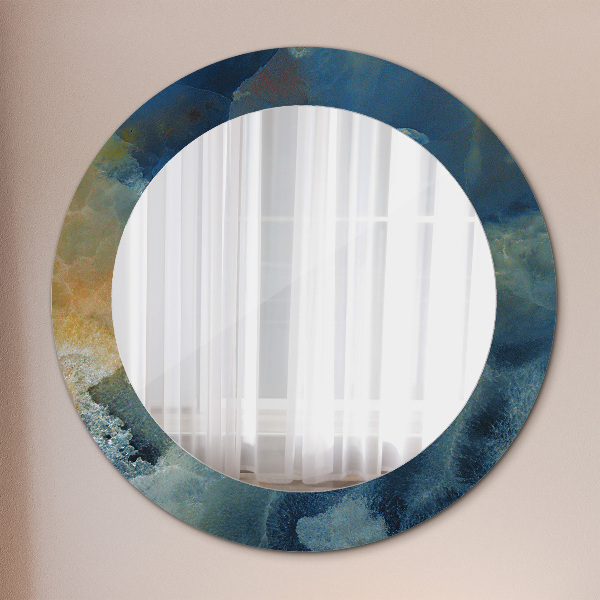 Round wall mirror decor Marble onyx