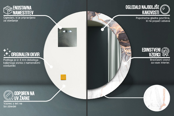 Round wall mirror decor Abstract fluid