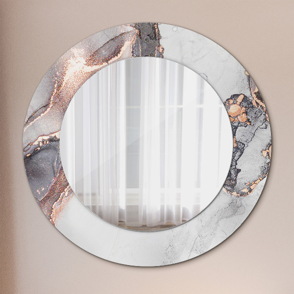 Round wall mirror decor Abstract fluid